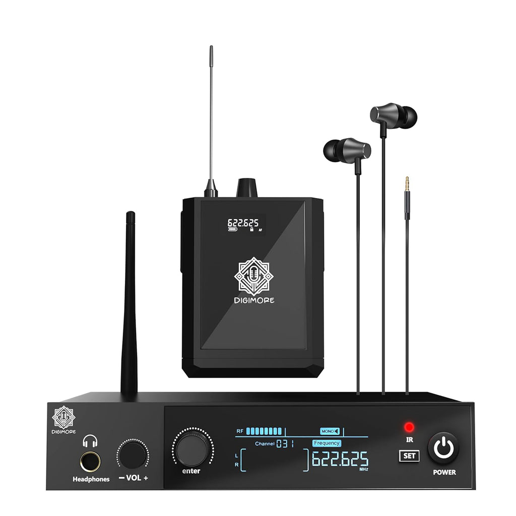 DIGIMORE UHF Wireless in-Ear Monitor System with Earphones D-850