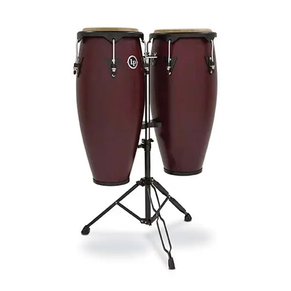 LP City Series Wood Conga Set with Stand 10inch(25.40 cm) & 11inch(27.94 cm)-Dark Wood LP646NY-DW