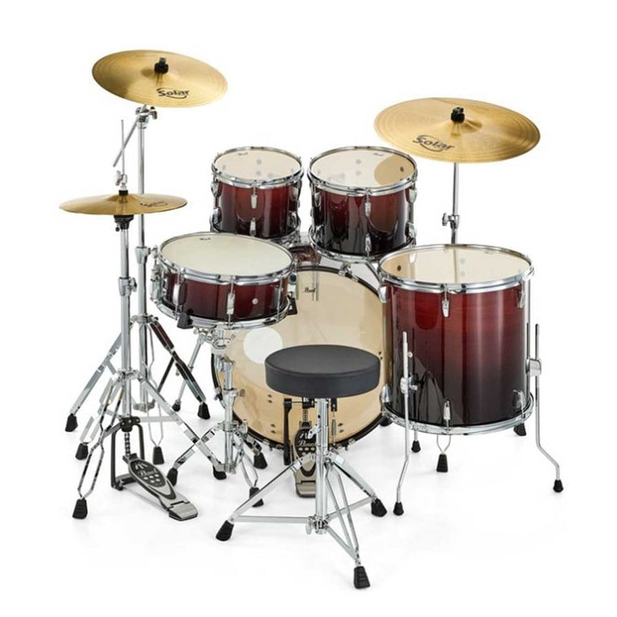 Pearl Roadshow RS525SC 5 Pcs Acoustic Drum Set-Garnet Fade