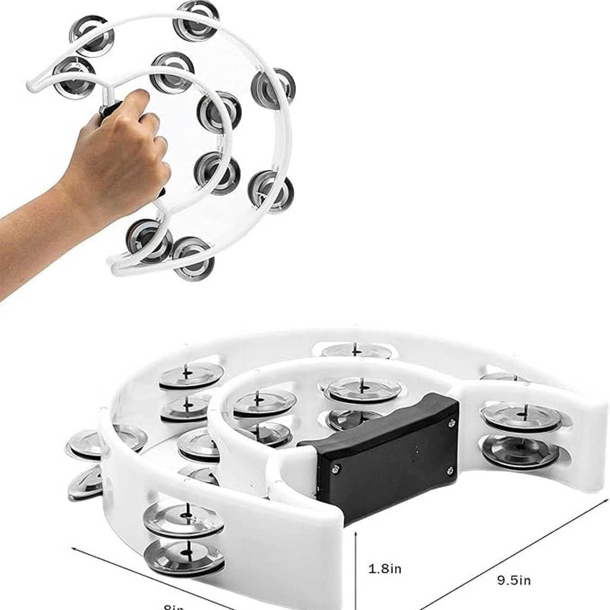 Drumistan Half Moon Tambourine- White