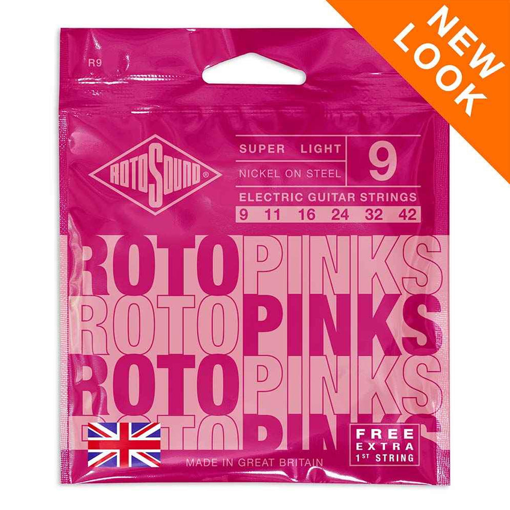 ROTOSOUND R9 ROTOPINKS Nickel Roundwound Electric Guitar String Set 9-42