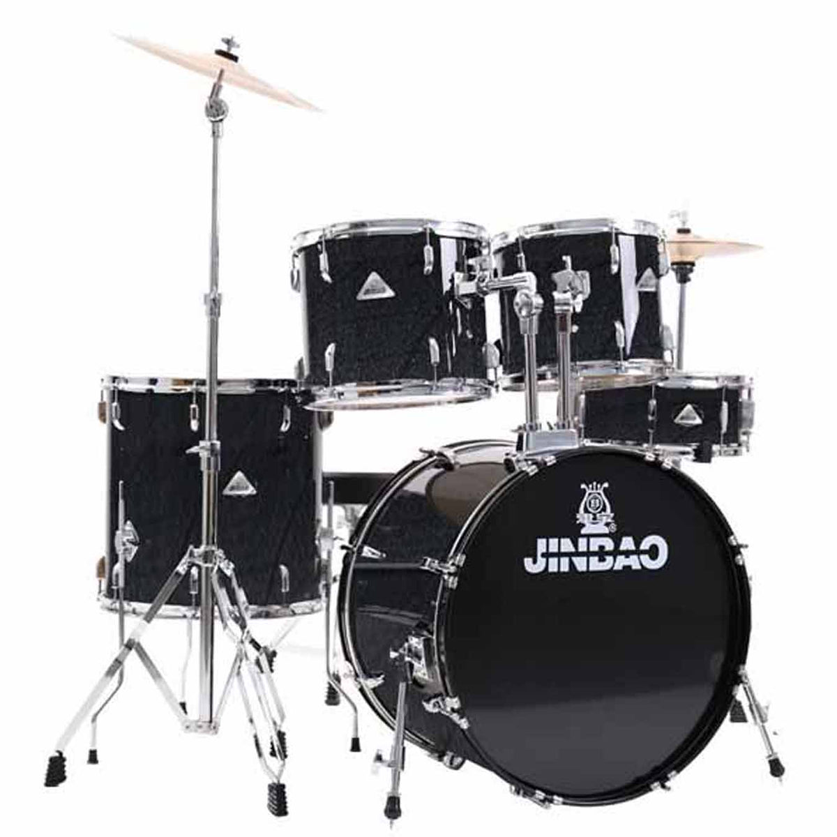 Jinbao JBP0702 5-Piece Acoustic Drum Kit Black