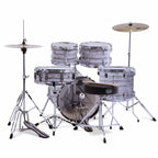 Mapex CM5295FTCDK Comet 5 pcs Hybrid Drum Set with Hardware Throne & Cymbals - White Wood Grain
