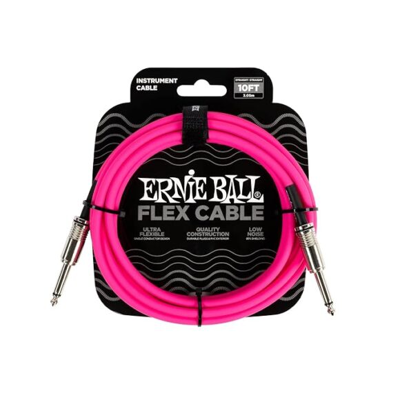 Ernie Ball 6413 (Flex Instrument Cable Straight/Straight 10ft - Pink)