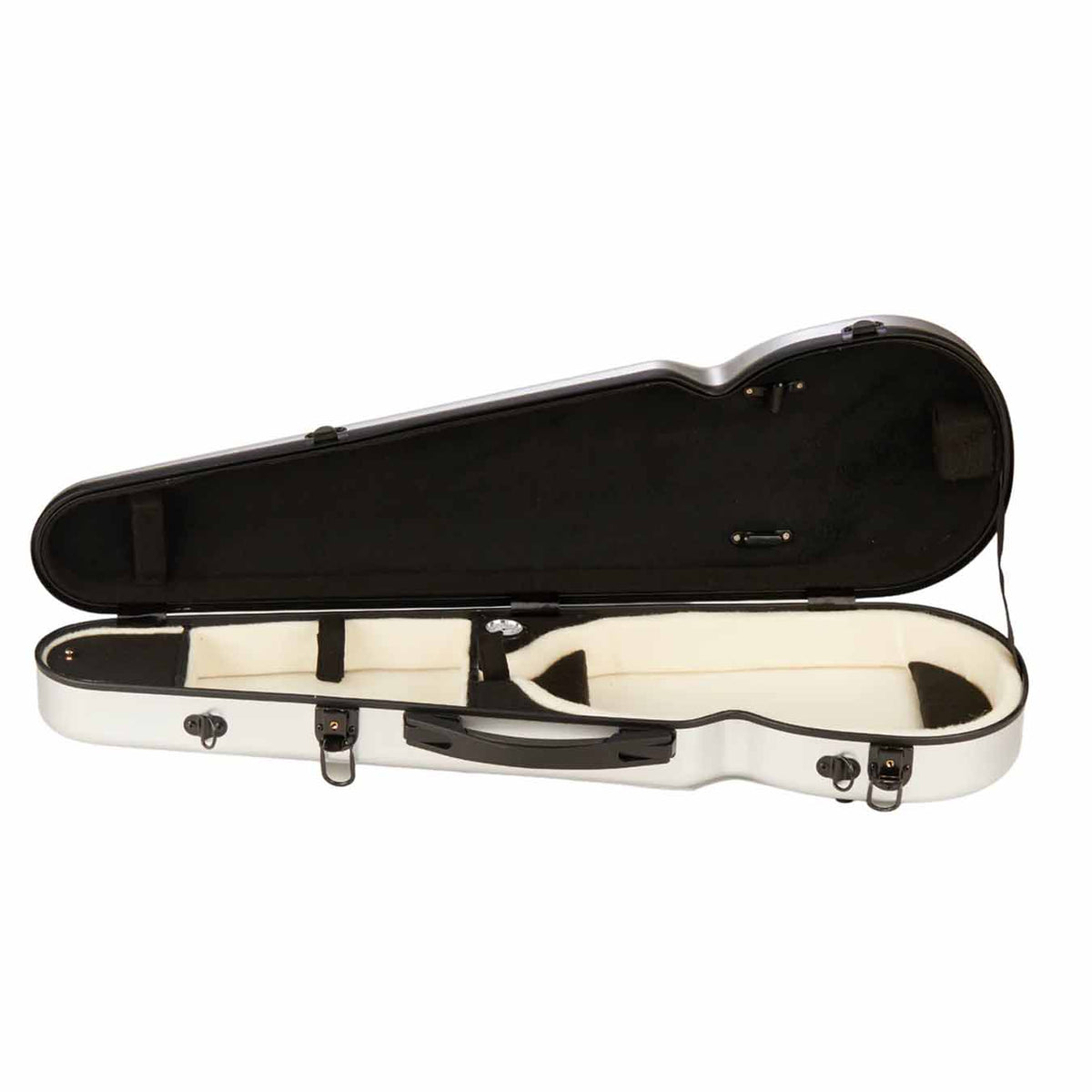 VIOLIN CASE Shaped (FIBRE GLASS MATERIAL) SILVER Deluxe