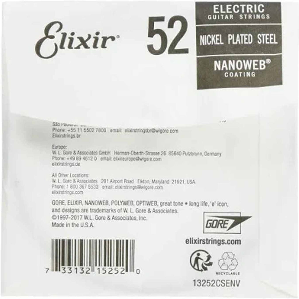 Elixir 12077 Nanoweb Electric Guitar Strings, (.010 - .052)
