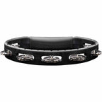 Meinl Headliner ® Series Molded ABS Tambourine, Black, Single Row, Stainless Steel Jingles - HTBK