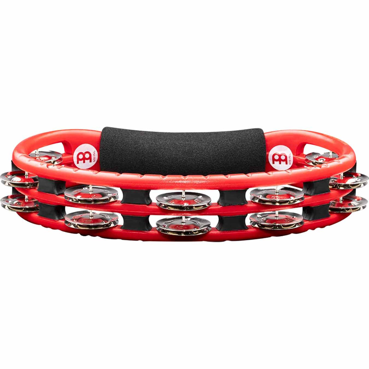 Meinl Traditional ABS Series Hand Held Molded ABS Tambourine, Red, Nickel Plates Steel Jingles - HTMT1R