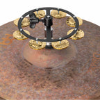 Meinl Artists Blog More 5 + 1 Headliner® Series 5\" Hihat Tambourine, Single Row, Hammered Brass Jingles - HTHH1B-BK