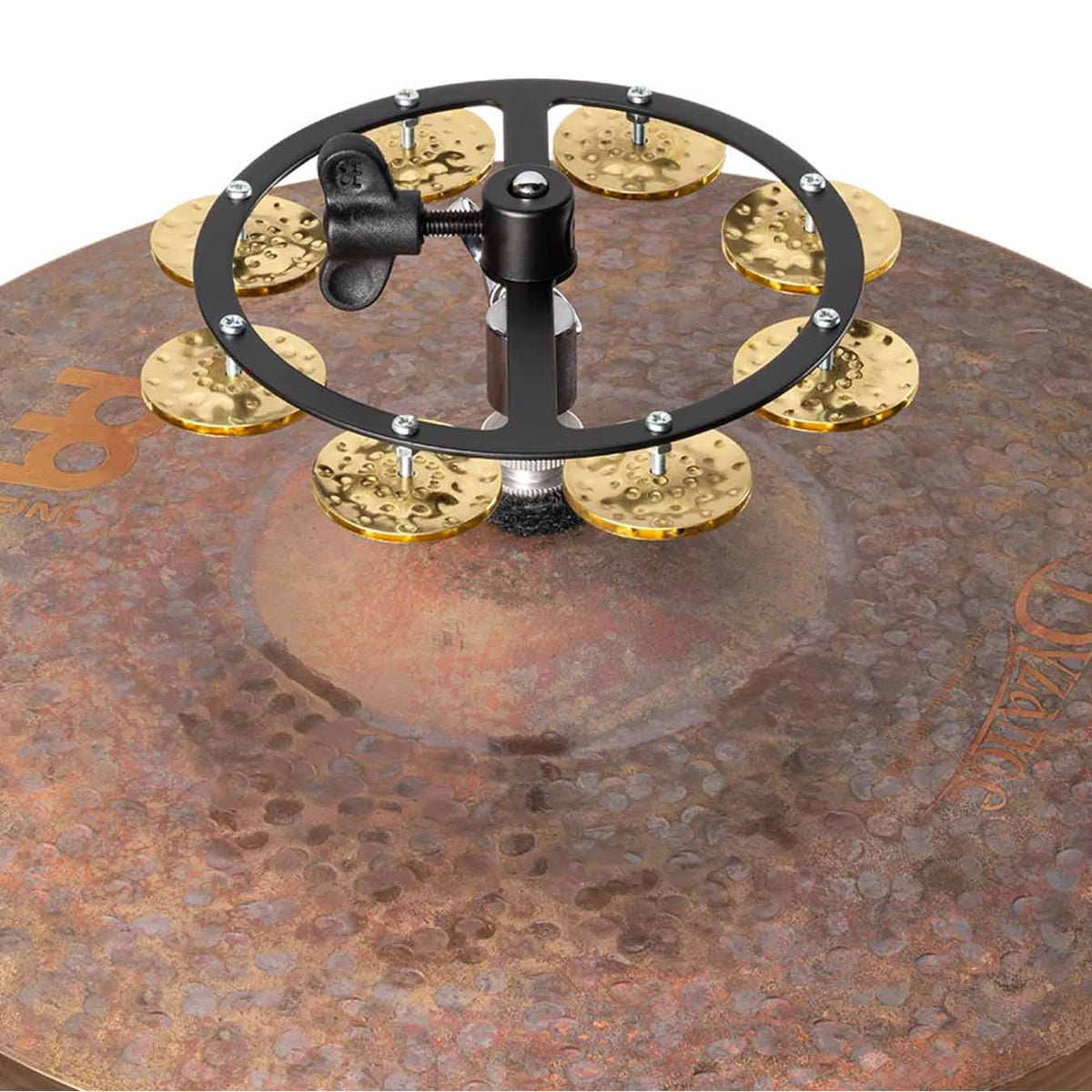 Meinl Artists Blog More 5 + 1 Headliner® Series 5\" Hihat Tambourine, Single Row, Hammered Brass Jingles - HTHH1B-BK