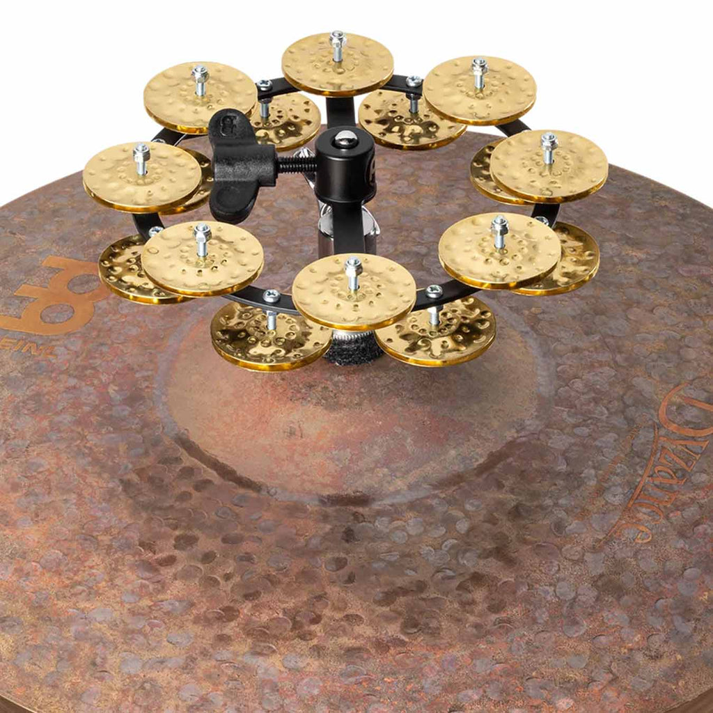 Meinl Artists Blog More 5 + 1 Headliner® Series 5\" Hihat Tambourine, Dual Row, Hammered Brass Jingles - HTHH2B-BK