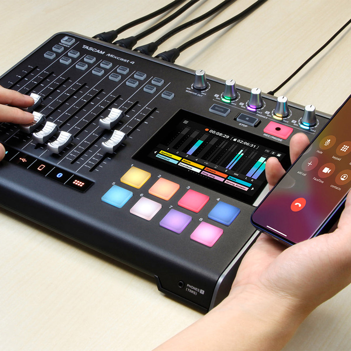 Tascam Mixcast 4 Podcast Mixer, Recorder, USB Audio Interface& Streamer
