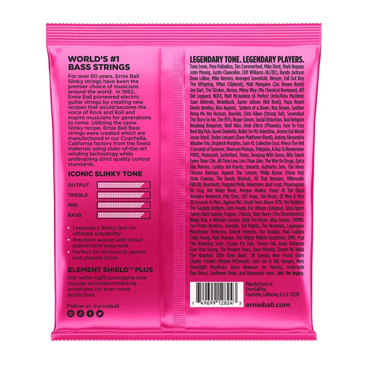 Ernie Ball 2824 Super Slinky 5-String Nickel Wound Bass Set 40-125