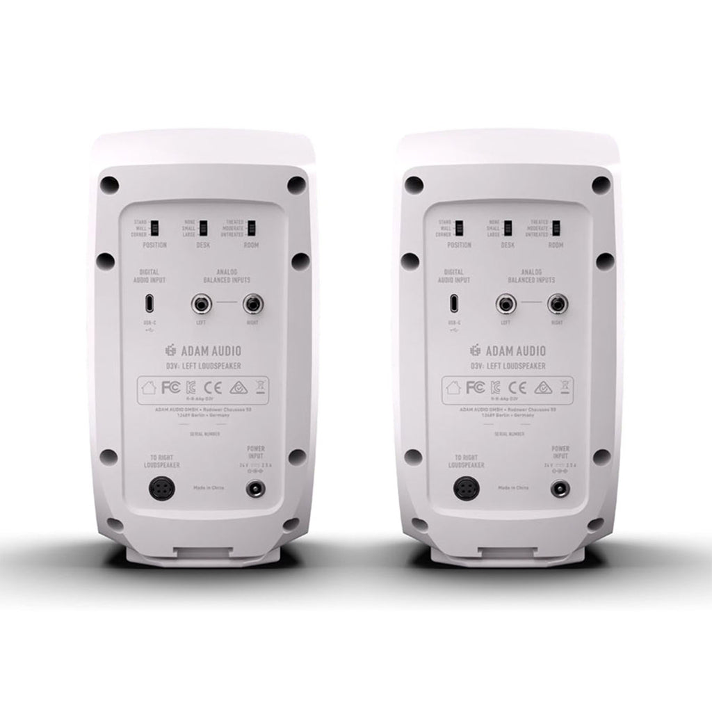 Adam Audio D3V 3.5 inch Desktop Active Studio Monitor - Pair White