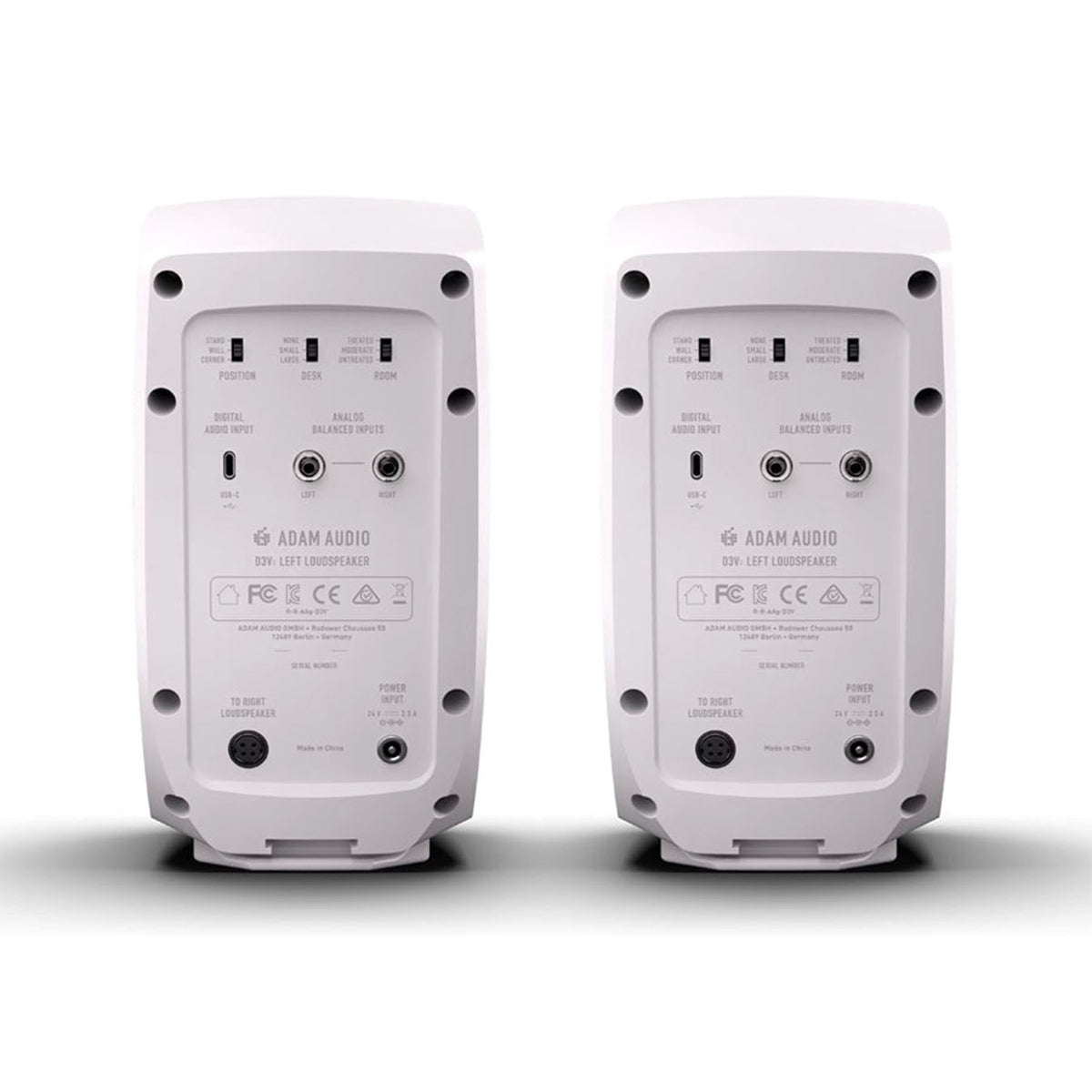 Adam Audio D3V 3.5 inch Desktop Active Studio Monitor - Pair White