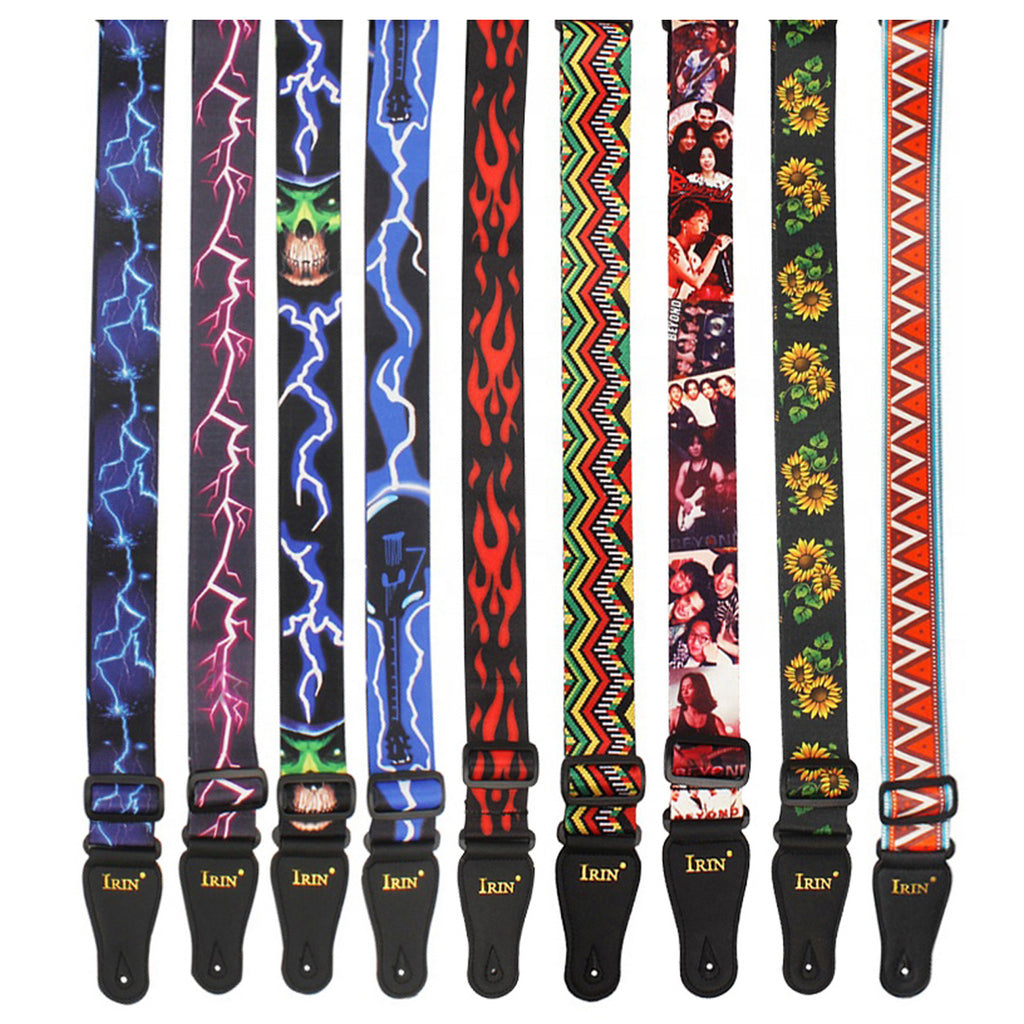 Irin Rockyou woven Guitar Strap for Acoustic Electric & Bass Guitars / heavy metal pattern