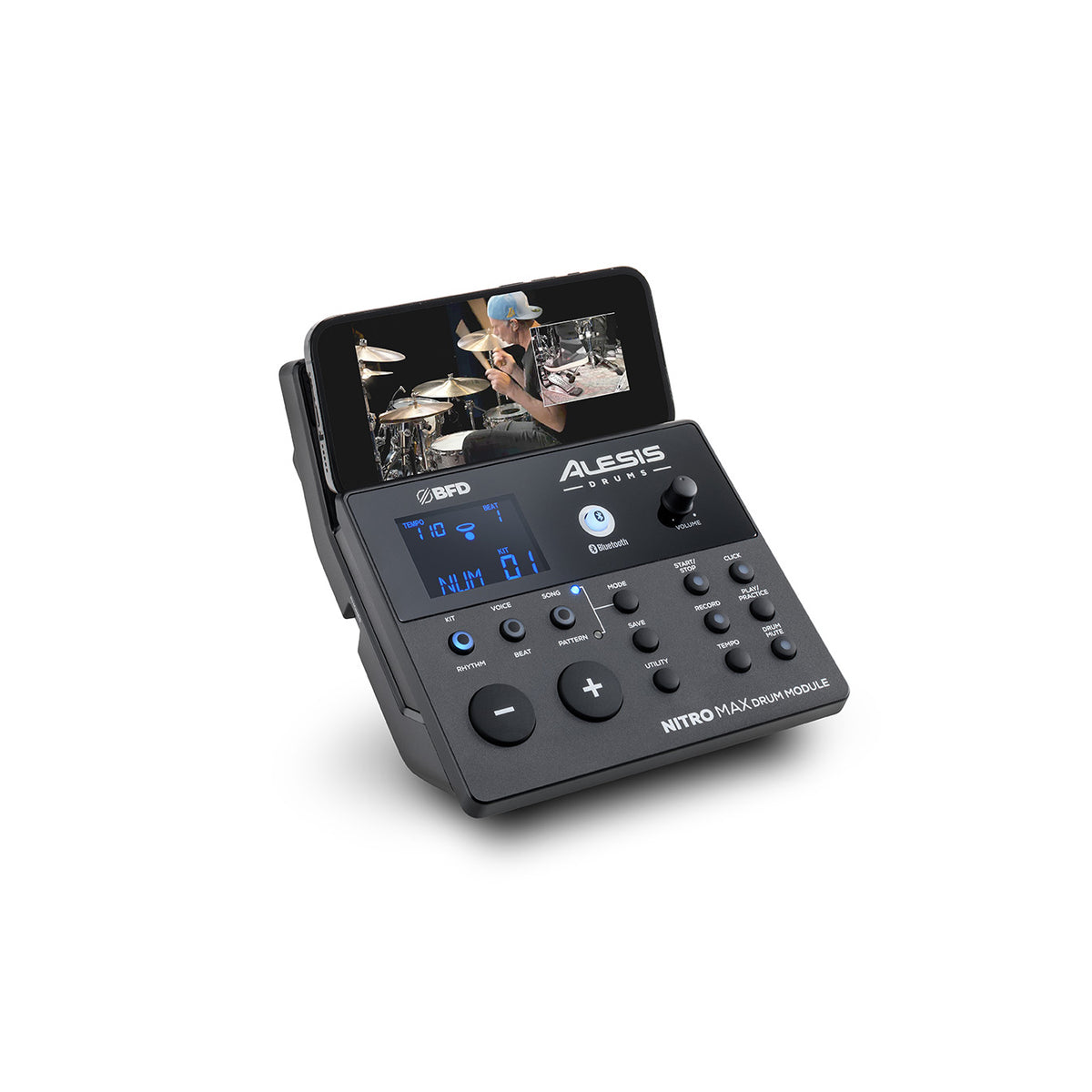 Alesis NITRO MAX KIT Eight Piece Electronic Drum Kit with Mesh Heads and Bluetooth