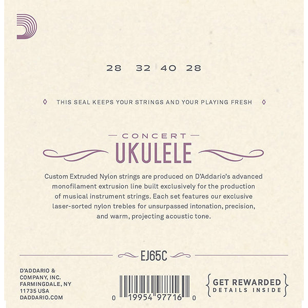 D'Addario EJ65C Pro-Arté Custom Extruded NylonUkulele Strings