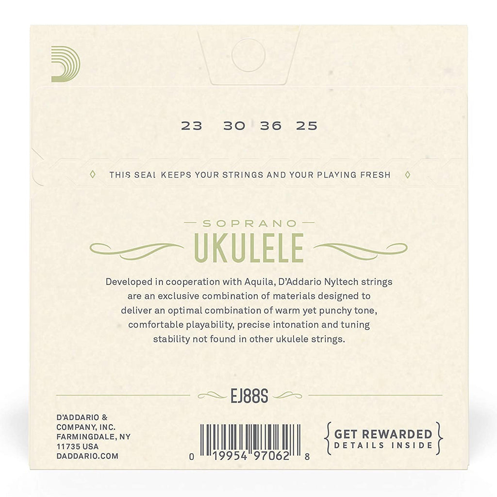 D'Addario EJ88S Nyltech Ukulele Strings - Soprano