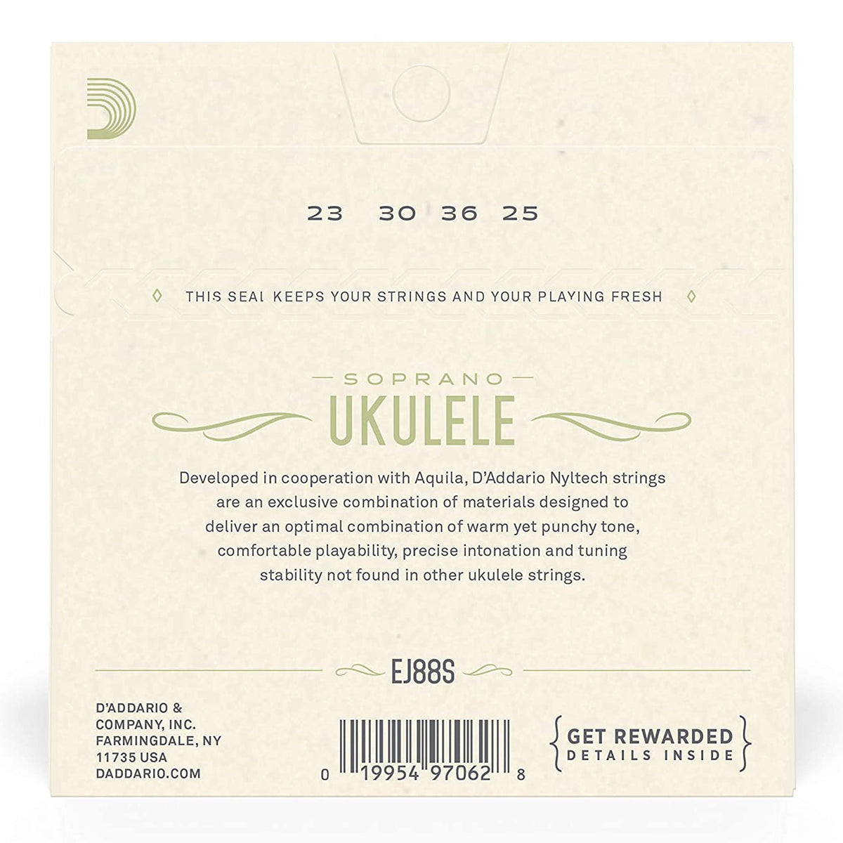 D'Addario EJ88S Nyltech Ukulele Strings - Soprano