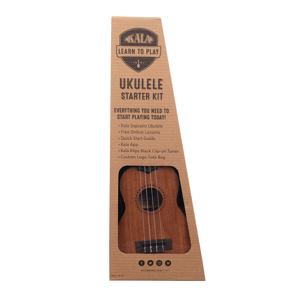 KALA LEARN TO PLAY UKULELE STARTER KIT KALA-LTP-S