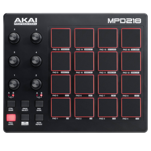Akai Professional MPD218 Pad Controller with 16 LED Backlit MPC Pads