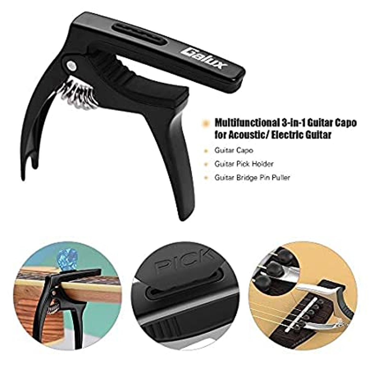 Galux GC-500A Guitar Capo - Black