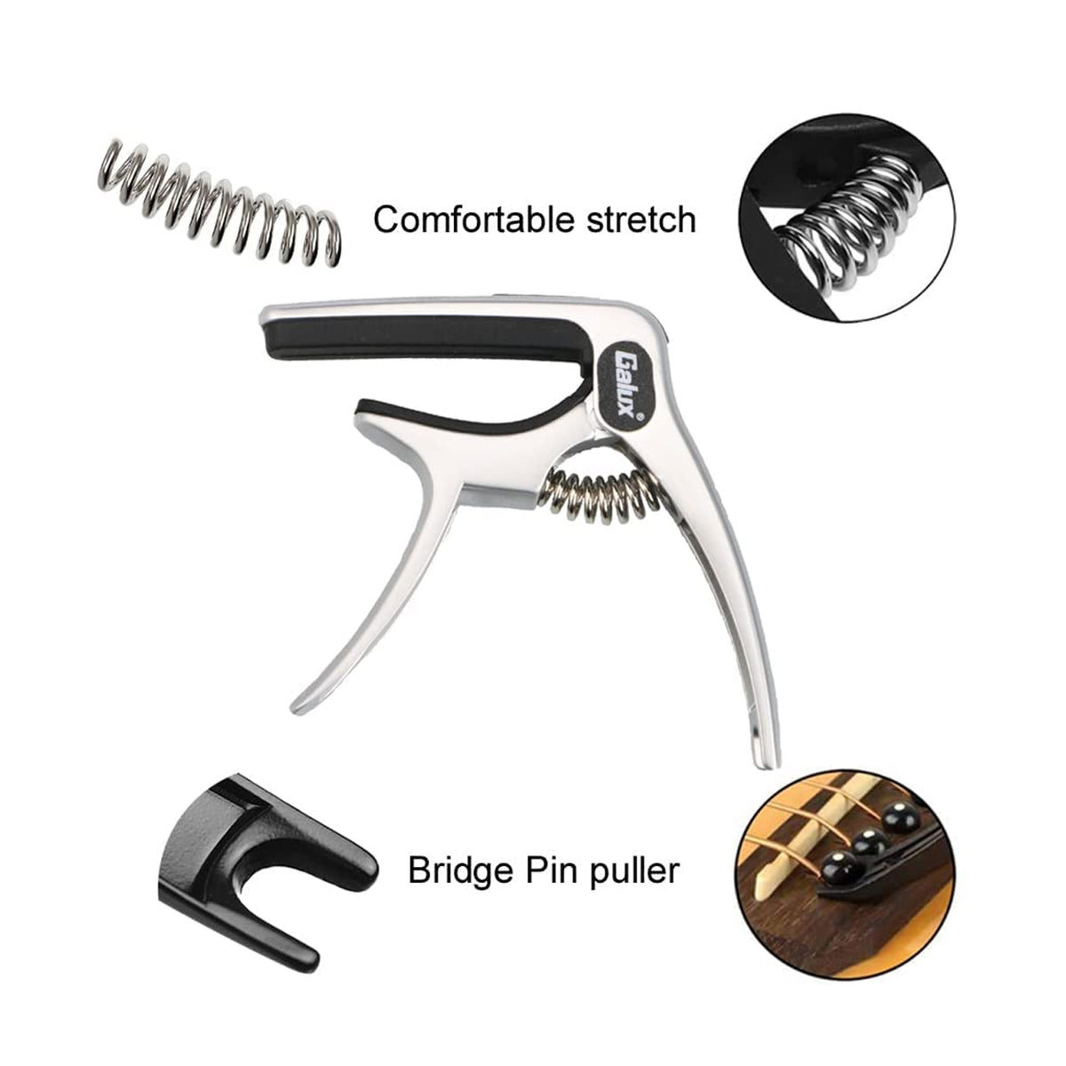 Galux GC-501A Guitar Capo - Silver
