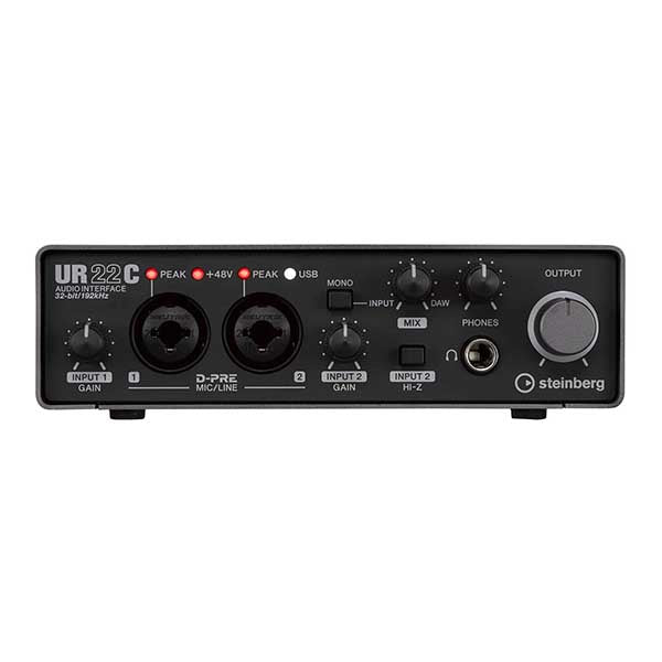Steinberg UR22C 2 x 2 USB 2.0 audio interface with 2x D-PRE and 192 kHz support