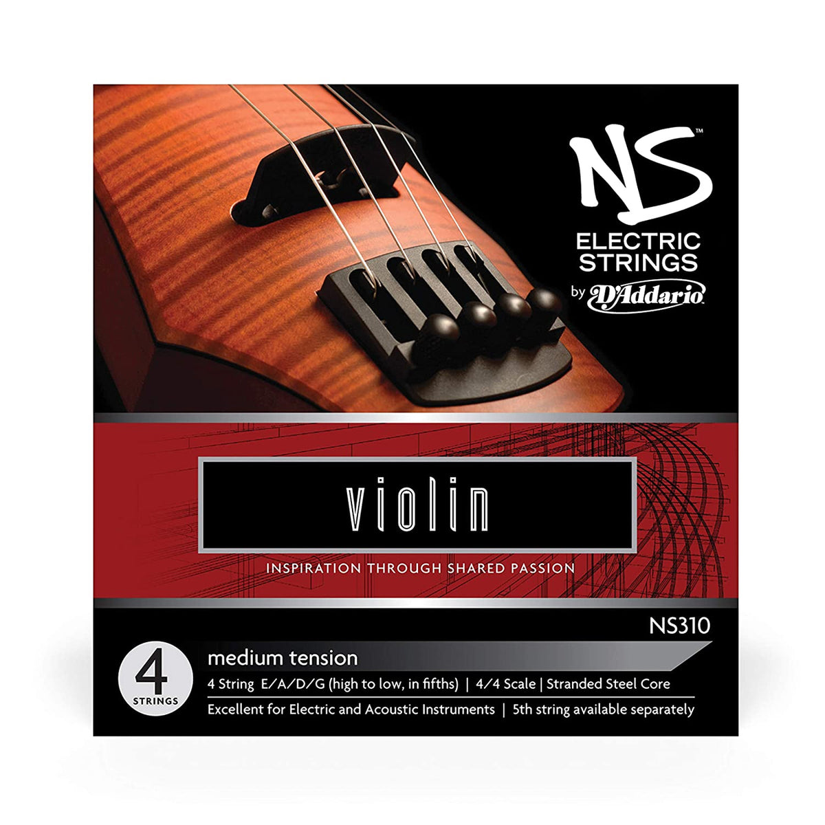 D'Addario NS310 NS ELECTRIC VIOLIN STRING SET