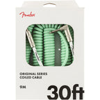 Fender ORIGINAL SERIES COIL INSTRUMENT CABLES- Straight to Angled 30ft- Surf Green