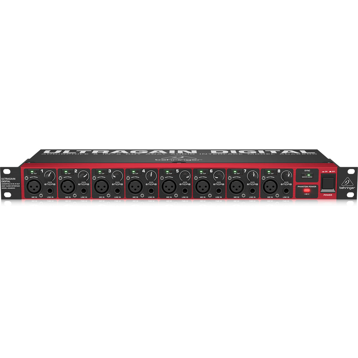 Behringer ADA8200 Audiophile 8 In/8 Out ADAT Audio Interface with Midas Mic Preamplifiers