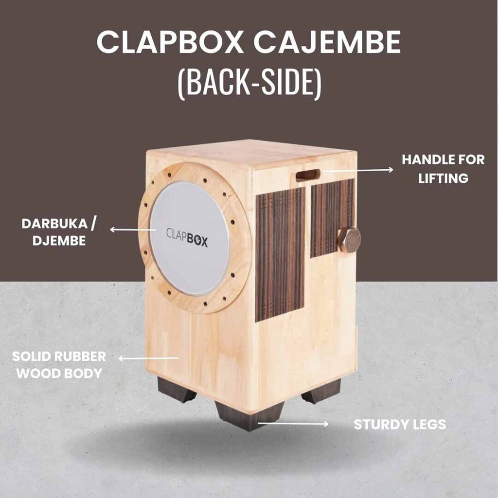 Clapbox Cajembe Cajon (4 instruments in 1) - Rubber wood