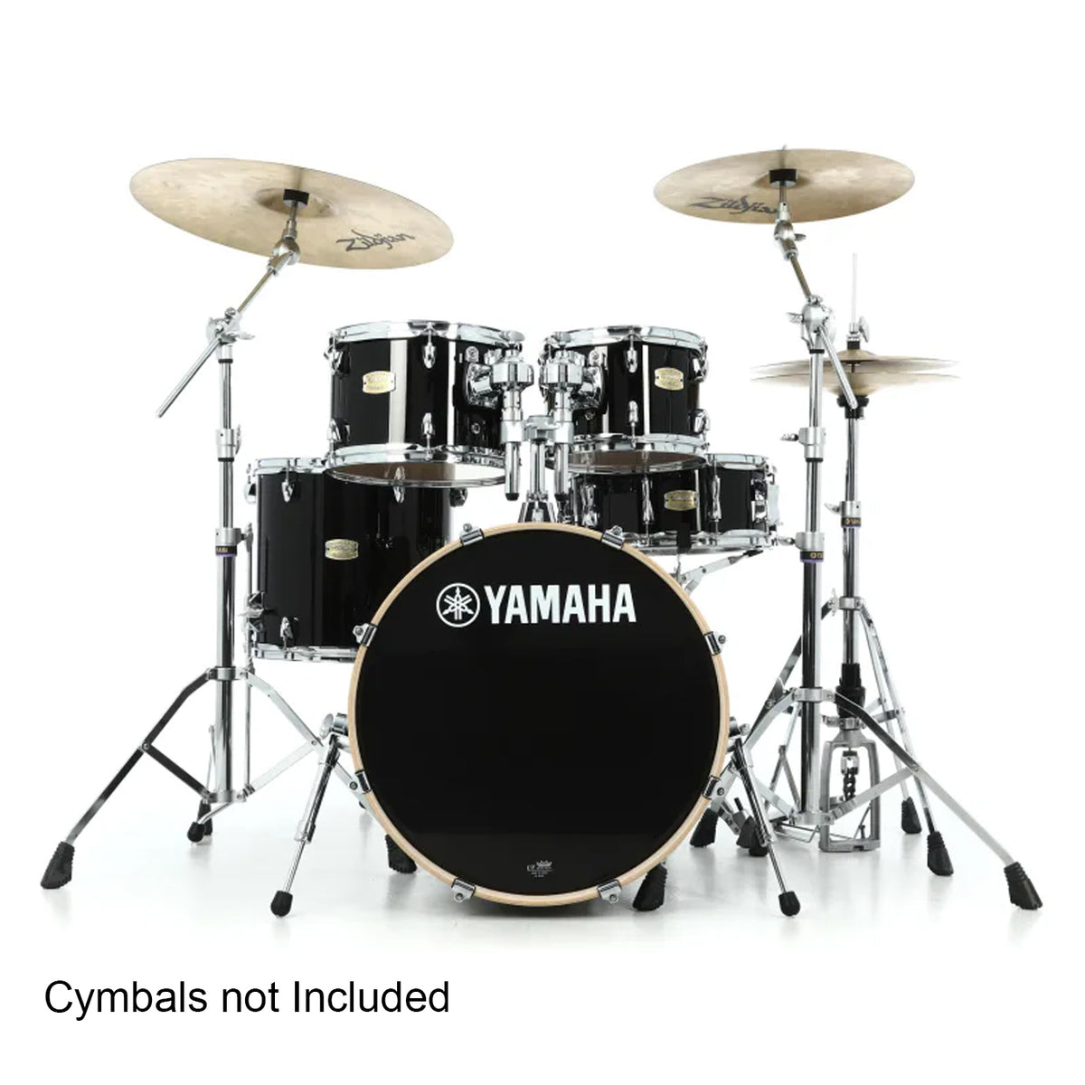 Yamaha Stage Custom Birch SBP2F5 with HW680W Double-braced 600 Series Hardware Set and DS550 Drum Throne - Raven Black