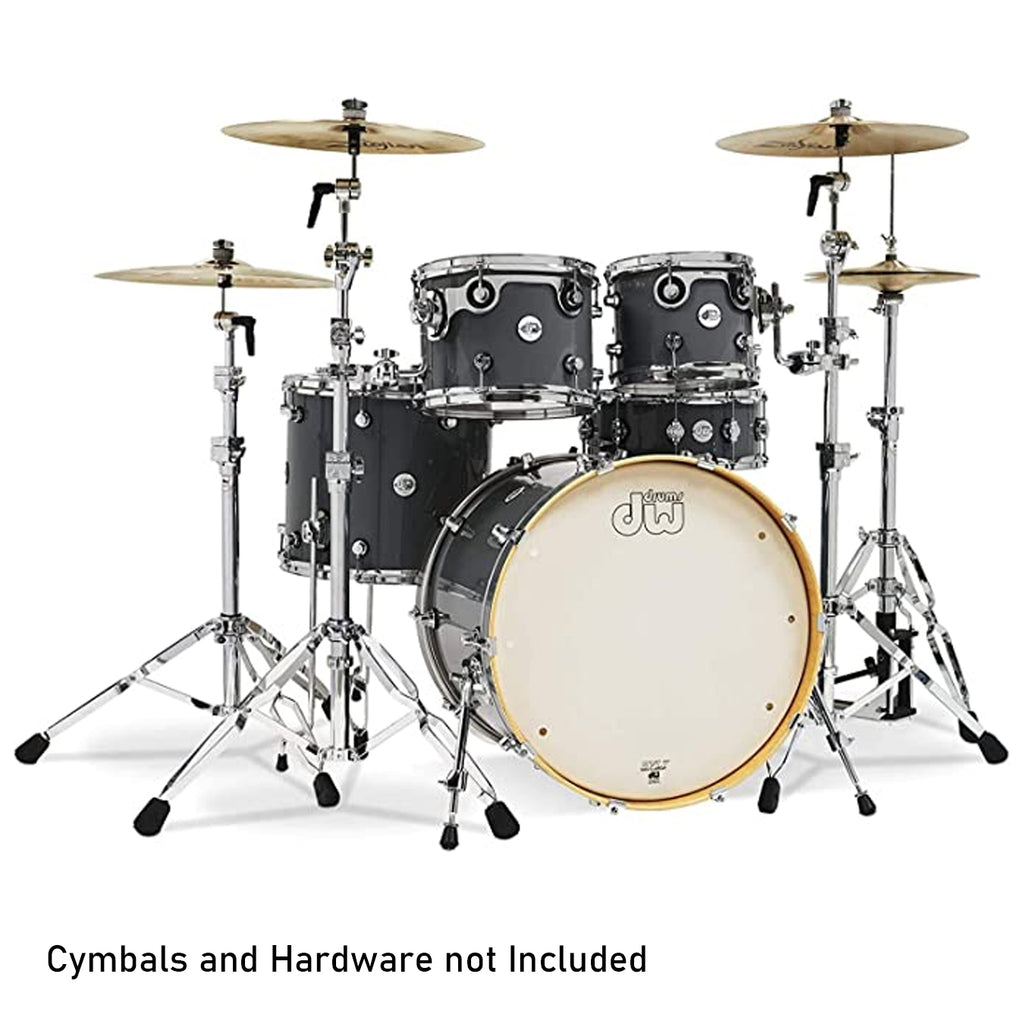 DW Design Series 5-piece BD22 Shell Pack- Steel Gray - DDLG2215SG with Tom Clamp (DWSM991 x 2)