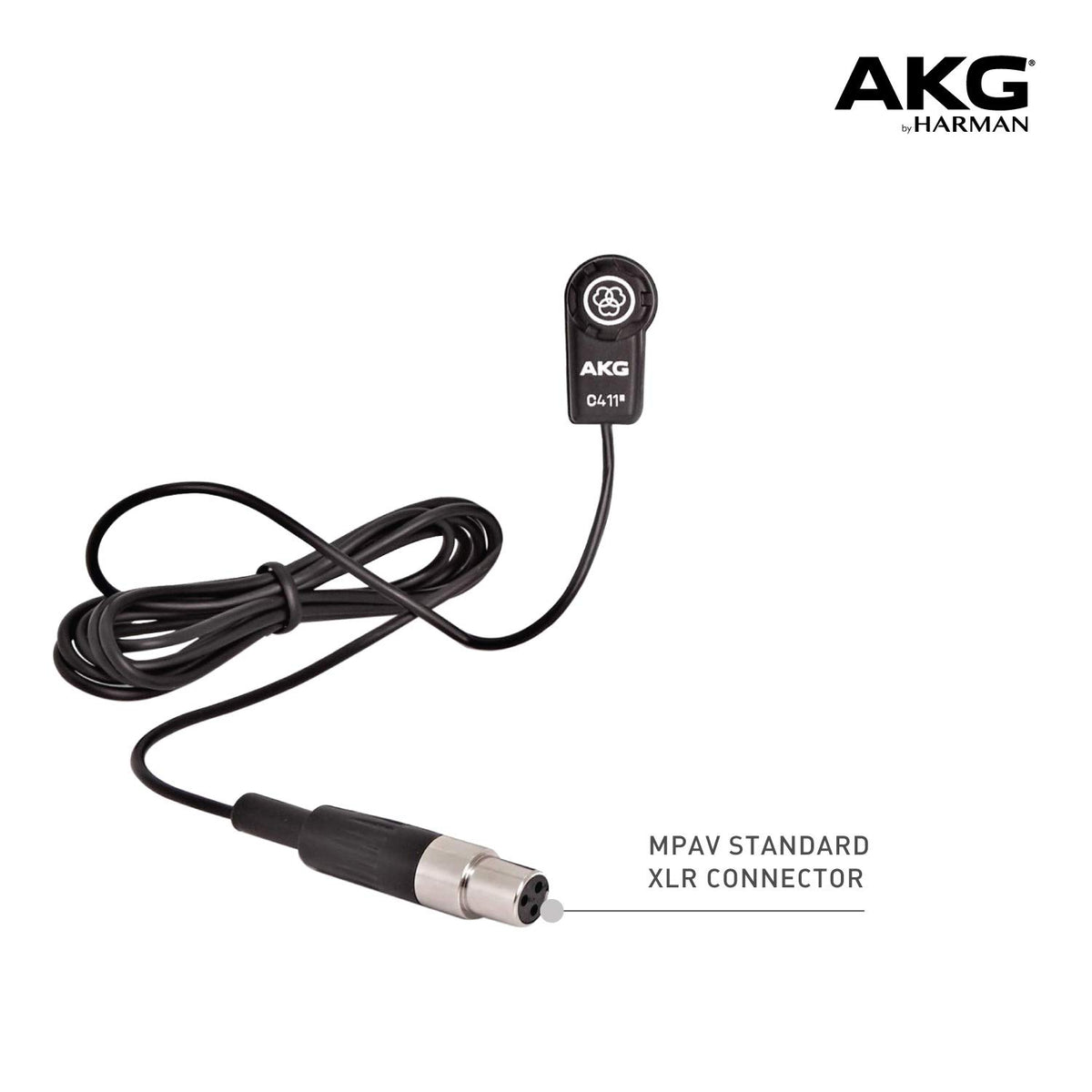 AKG C411 PP High-performance miniature condenser vibration pickup with MPAV standard XLR connector