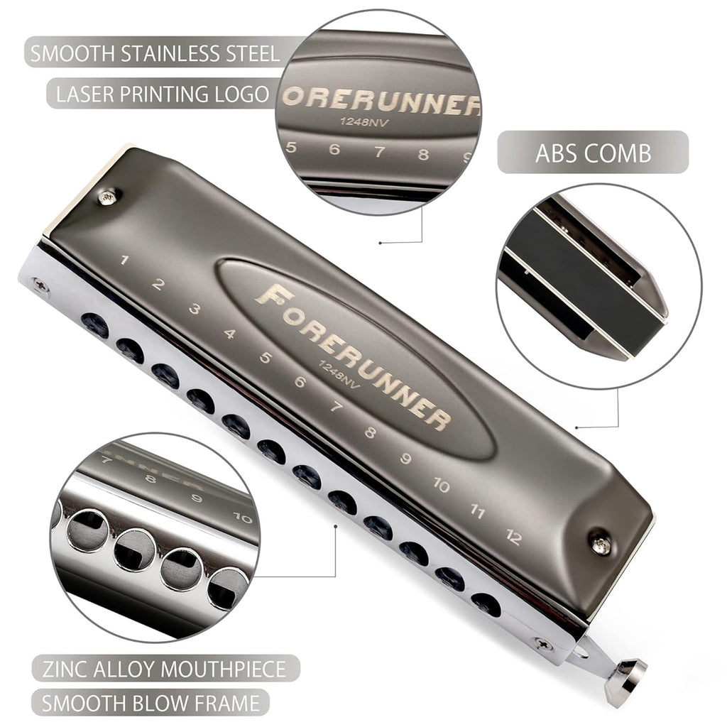 EASTTOP FORERUNNER CHROMATIC HARMONICA T1248NV - KEY C