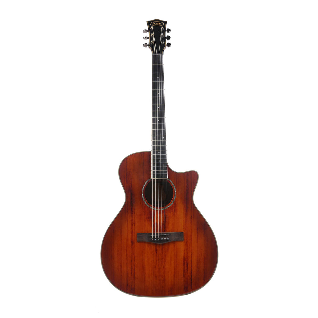 SQOE S340 FG/CS Solid top Acoustic guitar - classic cherry burst gloss
