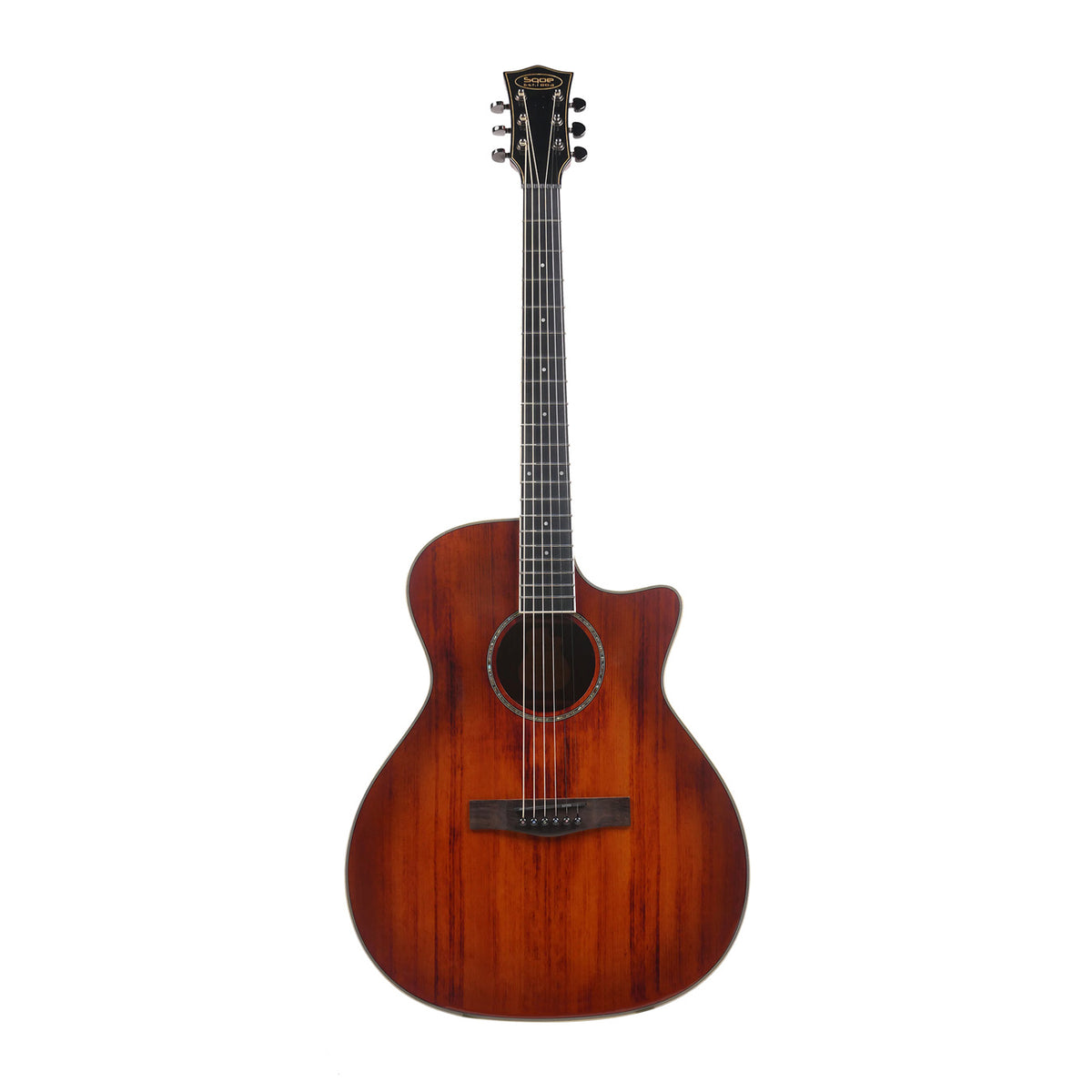 SQOE S340 FG/CS Solid top Acoustic guitar - classic cherry burst gloss