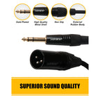Hawk Cable SXSG-010 XLR Male To 1/4-Inch TRS Male - 3meter