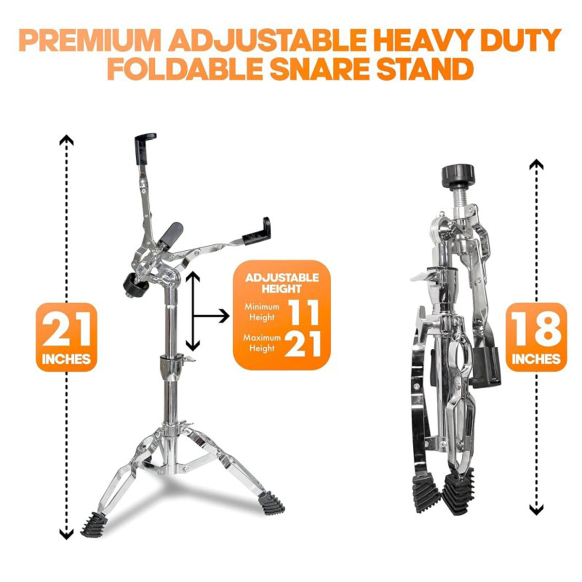 Softline Pro SP-SS-H Snare Stand Double Braced Tripod Stand Adjustable Height Drum Pad Stand