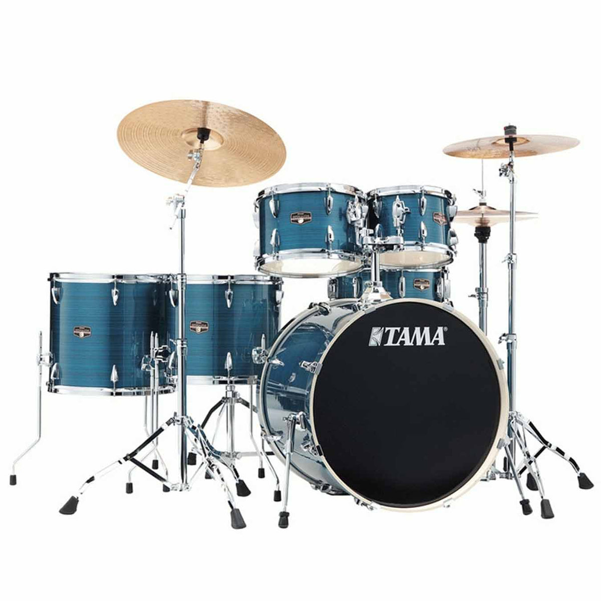 Tama Imperialstar IP62H6W-HLB 6-Pieces Acoustic Drum Kit With Hardware and Throne - Hairline Blue