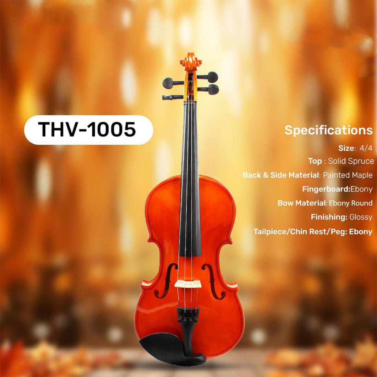 Techno THV1005 Solid Spruce Top Violin 4/4