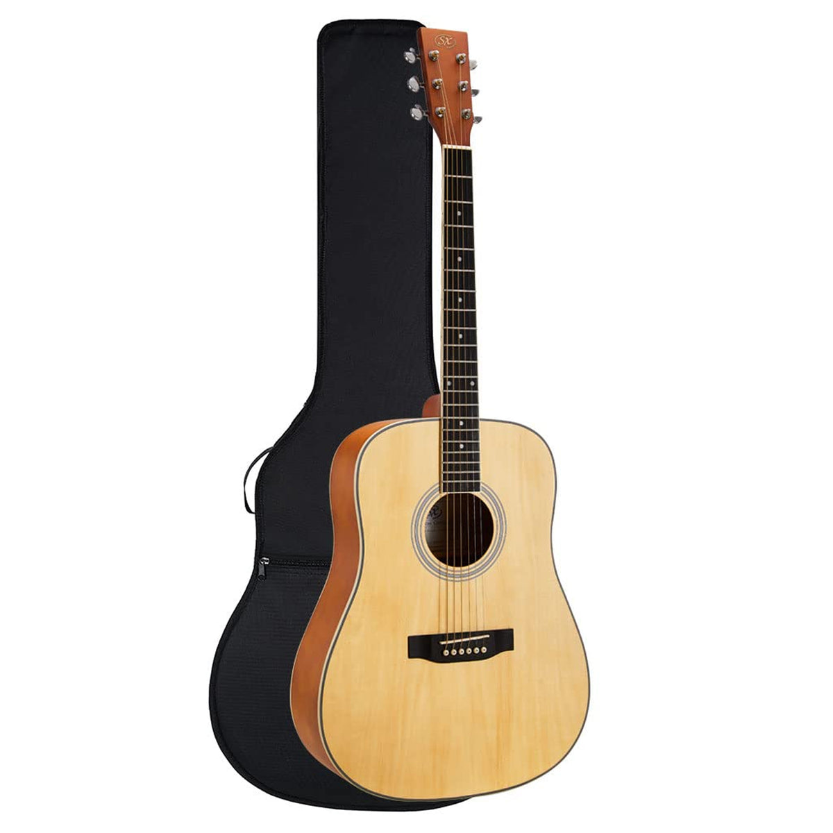 SX SD104K Dreadnought Acoustic Guitar Pack - Natural