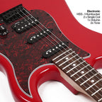 SQOE SEST230 HSS Electric Guitar - Red