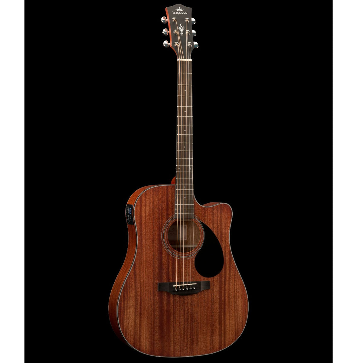 Kepma EDC-E Semi Acoustic Guitar - All Mahagony