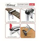 Westwood WC-4M 4-in-1 Tool Guitar Capo - Silver