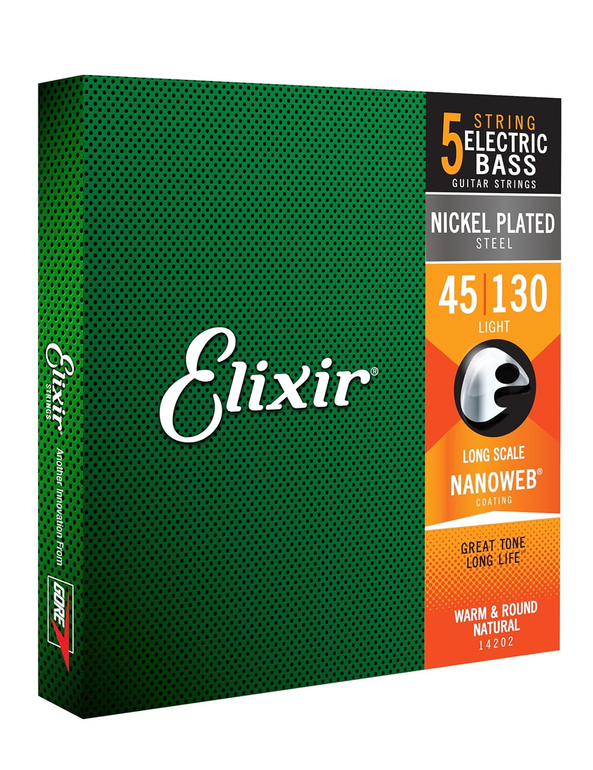 Elixir Strings Nanoweb Light Bass Strings 14202 (ELX*33132) 5-St .045-.130