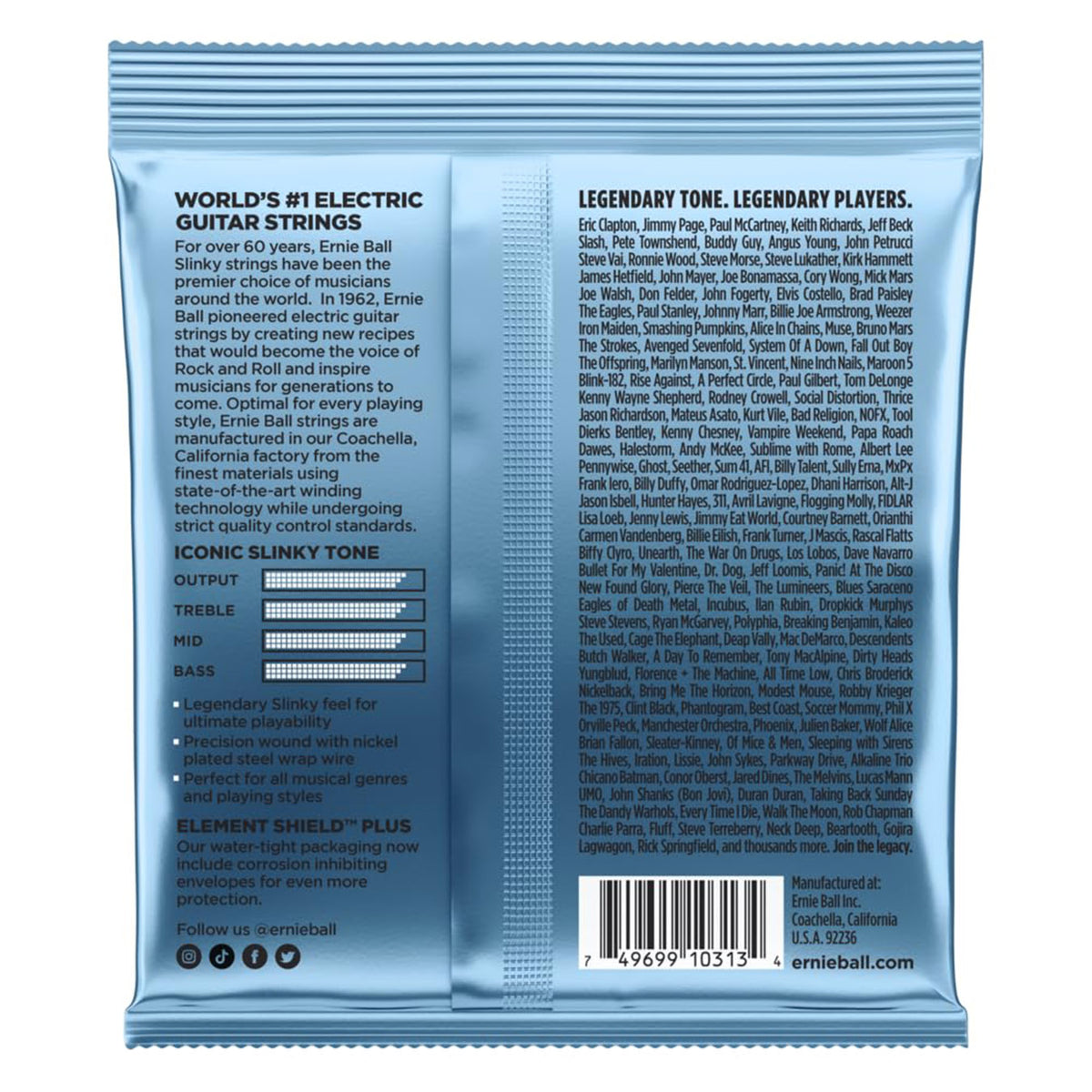 EBL*2212 (Primo Slinky Nickel Wound Electric Guitar Strings - 9.5-44 Gauge)