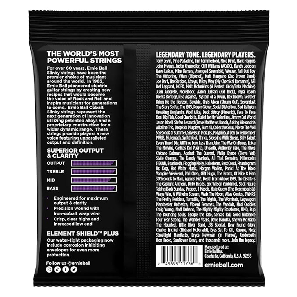 Ernie Ball Power Slinky Cobalt 5-String Electric Bass Strings 2738 50-135 Gauge